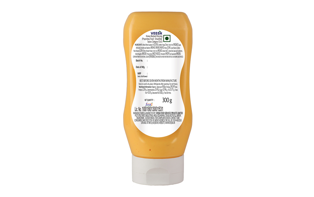Veeba Honey Mustard Dressing   Plastic Bottle  300 grams